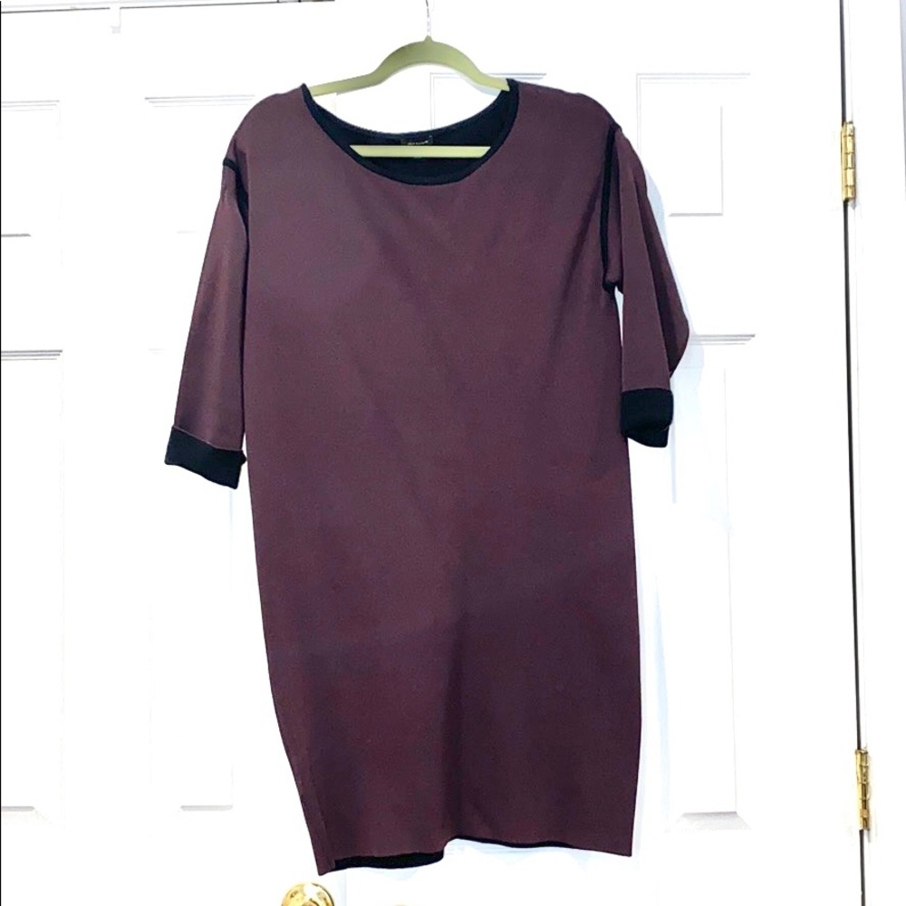 Ann Taylor Purple Sweater Dress Sz S 3/4 sleeve